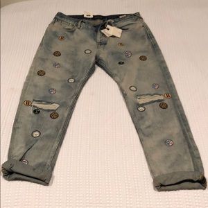 Scotch and Soda Distressed-Patch Jeans